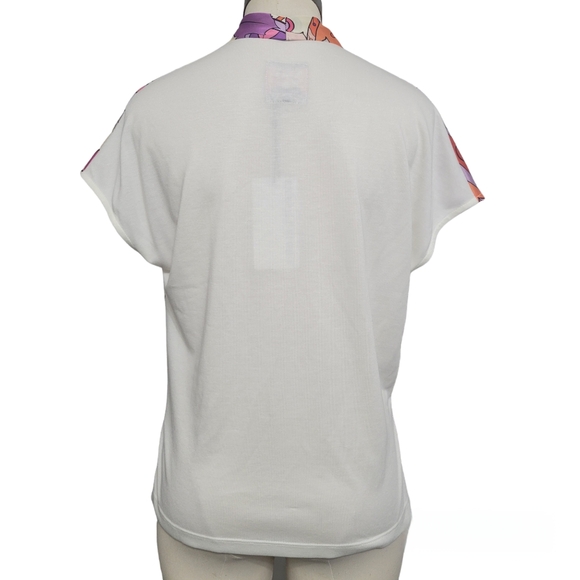 Lalipop Design Drape Satin Double Breasted Abstract Blouse Size S - Picture 7 of 10